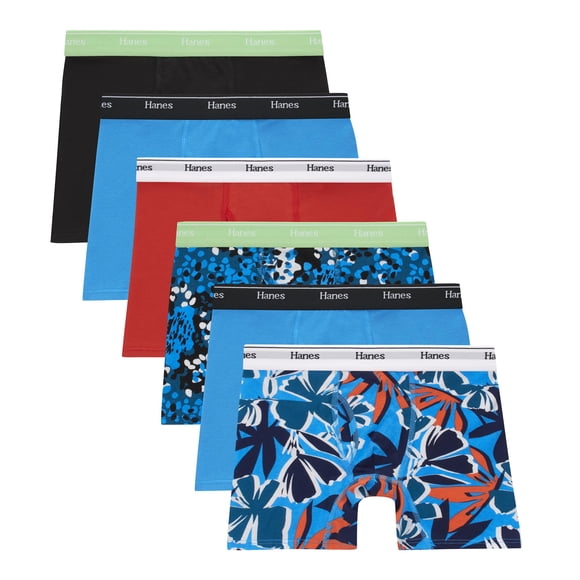 Calzoncillos tipo bóxer Hanes Boys Originals de algodón elástico, paquete de 6