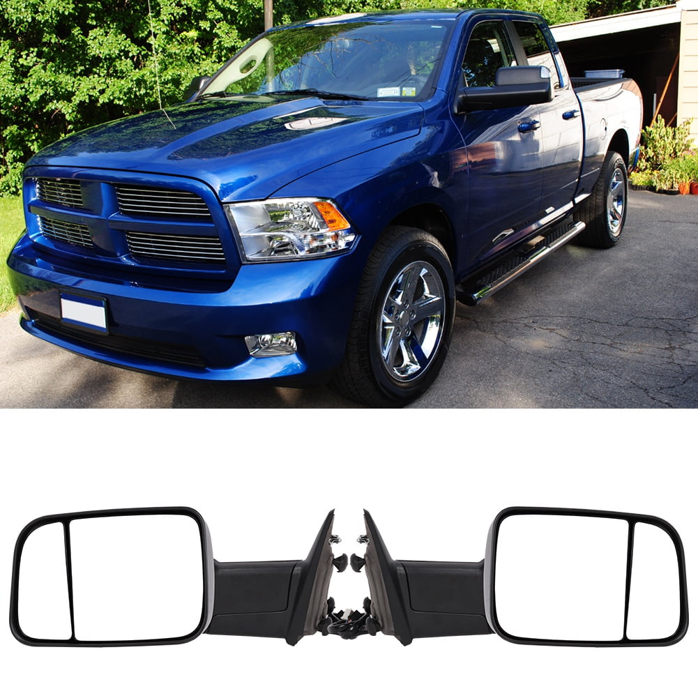 OTVIAP 2pcs/set Power Heated LED Towing Mirrors Fit for DODGE RAM 1500
