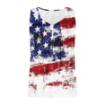 thumbnail image 4 of Fewfanhot Women's 4th of July Flag Tank Top, Ribbed V-Neck Sleeveless Patriotic Blouse, Casual Summer Button Henley Top, S-3XL, 4 of 5