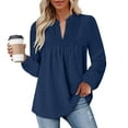 thumbnail image 4 of BLVB Boho Tops for Women V Neck Chiffon Blouses Flowy Dressy Casual Lace Womens Long Sleeve Shirts Trendy Clothes, 4 of 7