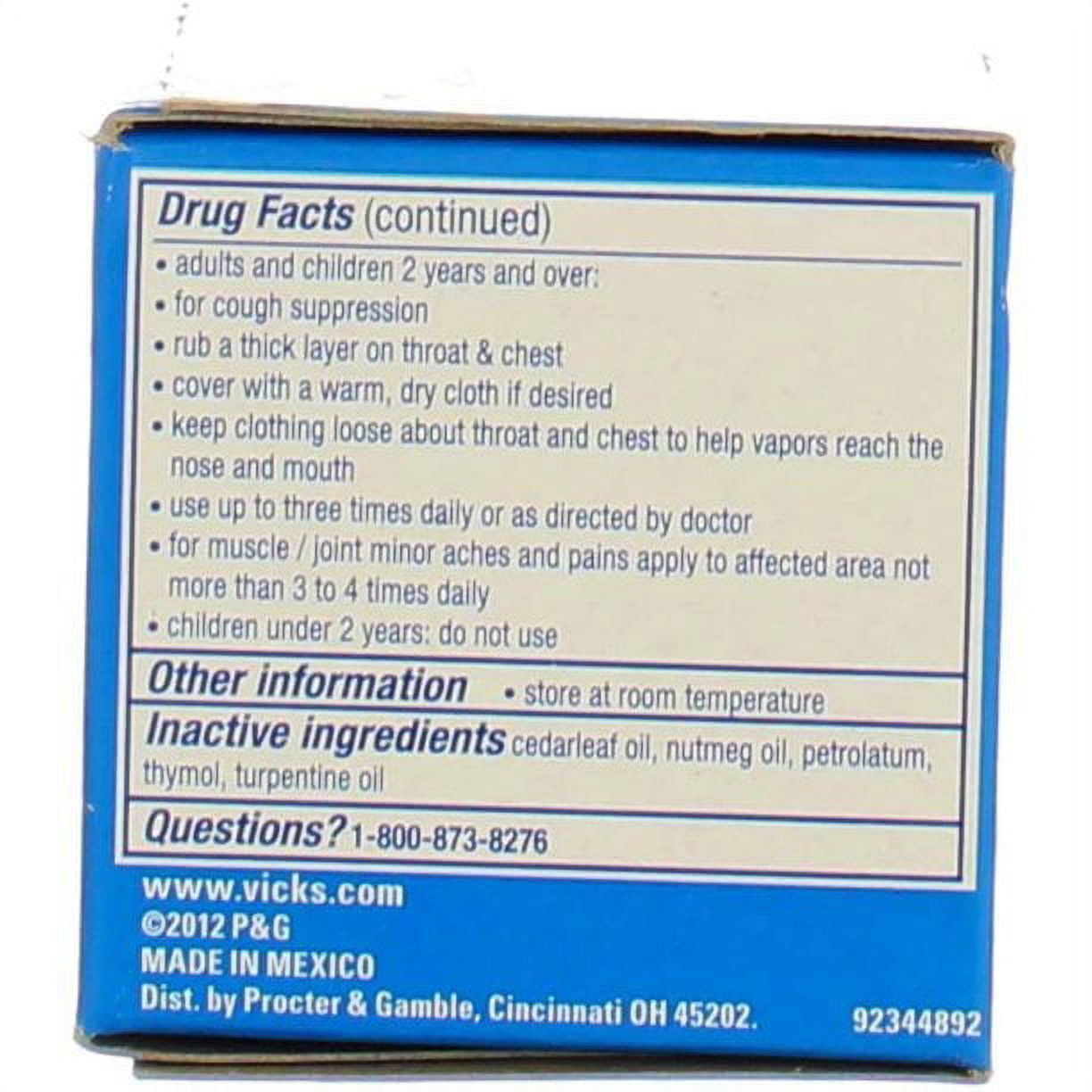 Vicks VapoRub Topical Cold & Cough Suppressant Ointment Gel, 1.76oz, 4-Pack