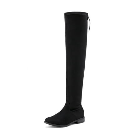 

DREAM PAIRS Women s Fashion Over The Knee High Low Block Heel Riding Boots UPLACE BLACK Size 7.5