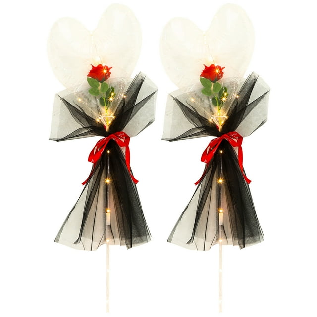 FRCOLOR glowing balloons Multi Color Transparent Luminous Balloon Set for Decor with Heart Shaped Plastic Balls 2pcs,31.5"X15.75"X3.94"