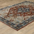 thumbnail image 5 of HomeRoots 508054 3 x 5 ft. Blue Beige Tan Brown Gold & Rust Red Oriental Power Loom Stain Resistant Rectangle Area Rug with Fringe, 5 of 8