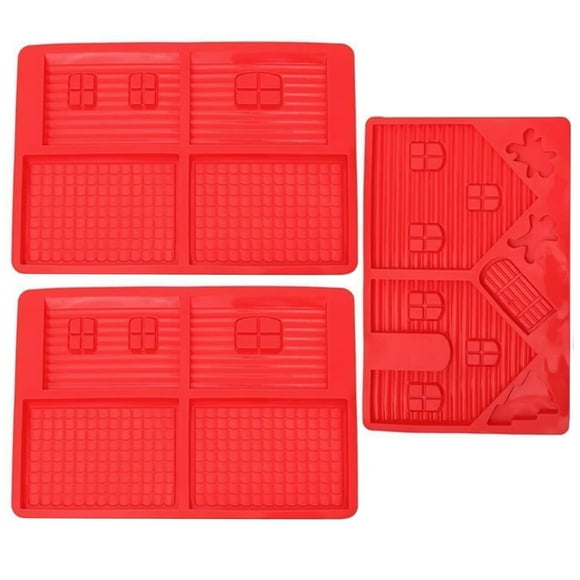 3 uds molde de pastel de silicona Navidad casa molde para hornear pasteles moldes de silicona de Navidad
