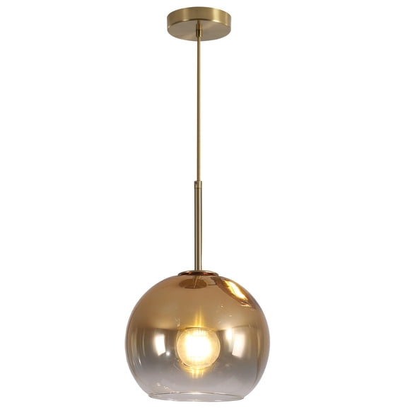 KCO Lighting 1-Light Modern Glass Pendant Lights Large Gold Globe Pendant Light Mid Century Single Pendant Light Kitchen Island Dining Room Lighting