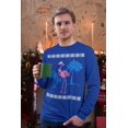 thumbnail image 3 of Old Glory Mens Flamingo Winter Ugly Christmas Sweater Long Sleeve T Shirt, 3 of 6