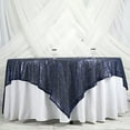 thumbnail image 3 of BalsaCircle 90" x 90" Navy Blue Square Sequined Table Overlays Wedding Party Tablecloth, 3 of 7
