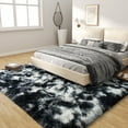 thumbnail image 2 of Socofuz Soft Washable Fluffy Rug, 5x7ft Black and White Shaggy Carpet for Bedroom Living Room Nursery, 2 of 7