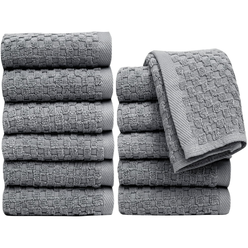 Pleasant Home Washcloths Set 12 Pack (12” x 12”) 550 GSM 100 Ring