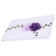 thumbnail image 3 of Baohd Wedding Guest Book White Lace Purple Flowers Signing Book Party Decoration, 3 of 9