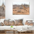 thumbnail image 3 of Designart Giraffe Walking through African Forest - Animal Throw Pillow - 16x16, 3 of 4