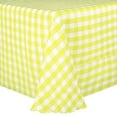 thumbnail image 1 of Ultimate Textile (2 Pack) 60 x 144-Inch Oval Polyester Gingham Checkered Tablecloth - for Picnic, Outdoor or Indoor Party use, Lemon and White, 1 of 3