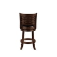 thumbnail image 3 of Kim 24 Inch Counter Stool, Solid Wood, Bonded Leather, Espresso, Black, 3 of 6