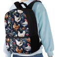 thumbnail image 4 of Uourmeti Polyester School Backpack Daypack with Floral Chicken Print - Large Capacity Bag for Student Daily Use and Short Travel, 4 of 6