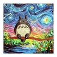 thumbnail image 2 of Cuadros Decorativos Cielo estrellado Totoro pintura al óleo por número Kit DIY pintura acrílica sobre lienzo imagen Wdftyju embutido en tela, 2 of 9