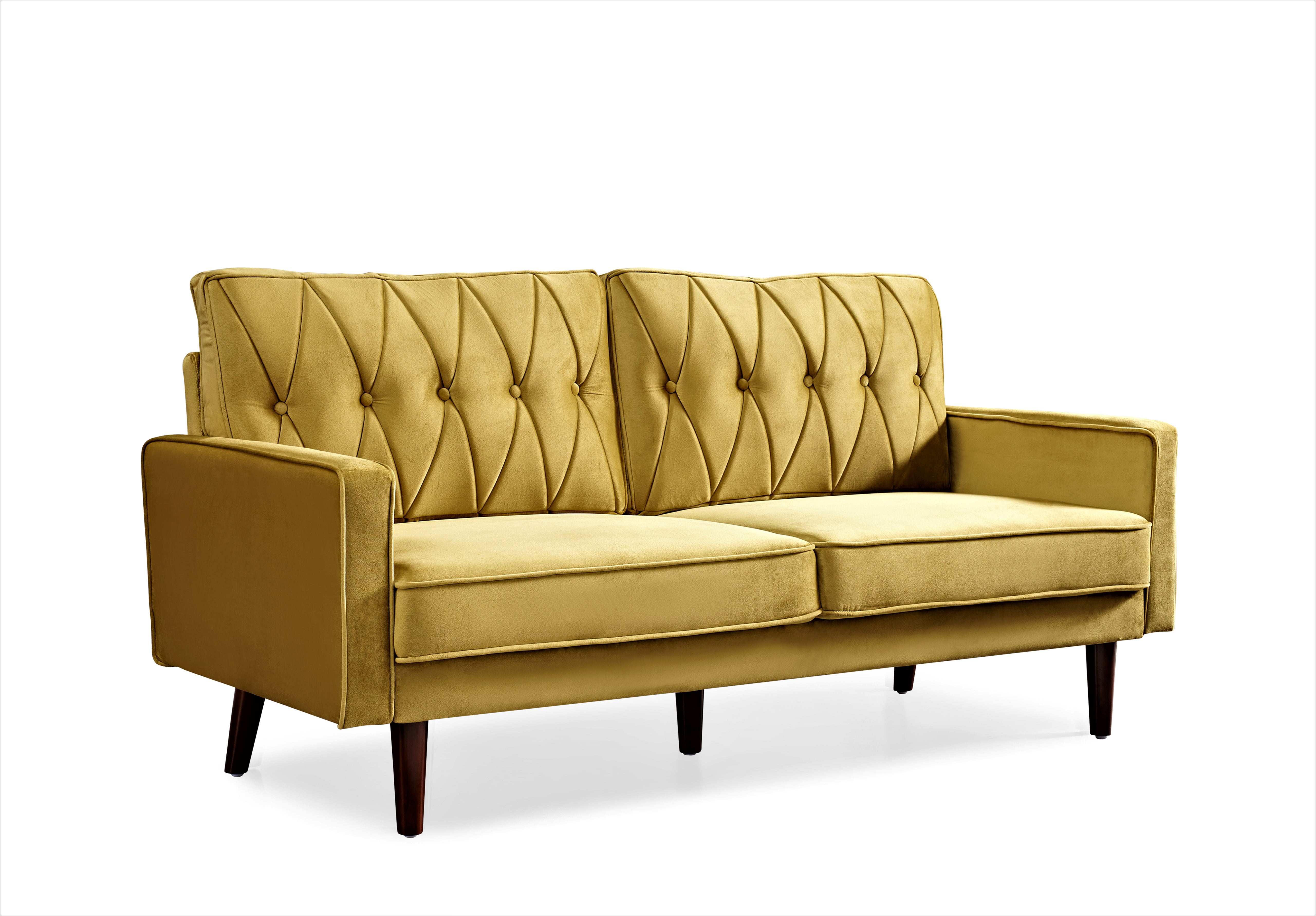 US PRIDE FURNITURE Tufted Cushion Back 69.3 Wide Sofa-Yellow/Green