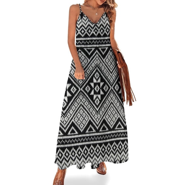 Vestido tradicional tailandés de seda - blanco y negro con gusanos de seda sin mangas, estilo coreano, ropa de verano