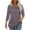 003 Gray, variant on Womens Loose 3/4 Length Sleeves Tops Solid Color Round Neck Casual Blouses Outfits Pleated Front T Shirts Curved Hem