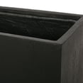 thumbnail image 2 of Bailor Outdoor Cast Stone Rectangular Planter, Black, 2 of 6
