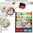 thumbnail image 5 of Topbuy Espresso  Book Rack Kids Toys Organizer Shelves With 4 Sling Bookshelf And 2 Boxes, 5 of 10