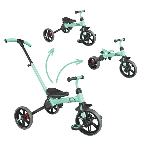 Yvolution Velo Flippa 4-in-1 Tricycle to Balance Bike 2-5 Years (Green) Unisex