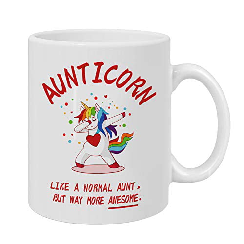 Others Aunts Me Unicorn Birthday Gift for Auntie White Fine Bone Ceramic 11 OZ Funny Coffee Mug Tea Cup Inspirational Quote for Women