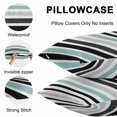 thumbnail image 4 of Turquoise Black Stripe Outdoor Pillow Covers 16x16 Inch Throw Pillow Covers Set of 2 Waterproof Decorative Pillow Cases Modern Abstract Coarse Striped Cushion Covers for Patio Furniture Garden Couch, 4 of 8