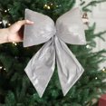 thumbnail image 4 of sruoe Christmas Bows, Christmas Tree Decorations, Christmas Tree Bows and Ribbons, Indoor Outdoor Tree Decoration, Hanging Christmas Bows for Wreaths, Tree Gift Present Decoration, Silver, 4 of 6