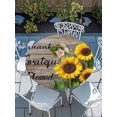 thumbnail image 2 of Round Tablecloth Farmhouse Sunflower Elastic Edge Fitted Positive Quotes Thankful Grateful Plastic Table Cover,Waterproof Oil Proof for Dinner,Outdoor, Picnic, 45"- 54" DIA Tables, 2 of 8