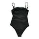 thumbnail image 2 of Gibobby Traje de baño sexy de una pieza Traje de baño de color sólido hueco con decorada a la moda para mujer(Negro,M), 2 of 5