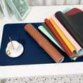 thumbnail image 3 of Leather Mouse Pad Large Computer Desk Pad Waterproof Student Writing Desk Pad, Silicone Meal Mat Flour Mat Student Drawing Simple And Anti, A_Dark Blue 1 Table Mat, By Meiiso, 3 of 5