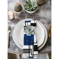thumbnail image 2 of Blue Geometric Cloth Napkins Set of 8 Reusable Dinner Napkins, Minimalist Black Gray Abstract Striped Cocktail Napkin Washable Table Napkins for Wedding/Holiday Party/Baby Shower 20"x20", 2 of 7