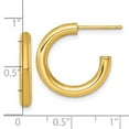 thumbnail image 2 of 14k Solid Yellow Gold 3.0 X 20mm Polished Post Hoop Earrings 20x20mm Wide 3mm Thick Hoop Earring for Women, 2 of 2