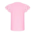 thumbnail image 6 of CYRBOKO Girls T Shirts, Casual Comfy Breathable Cut-out sleeves Summer Tops Pink Size 12-13 T, 6 of 8
