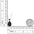 thumbnail image 2 of Gem Stone King 10.27 Ct Pear Shape Black Onyx 18K Rose Gold Plated Silver Pendant with Chain, 2 of 3