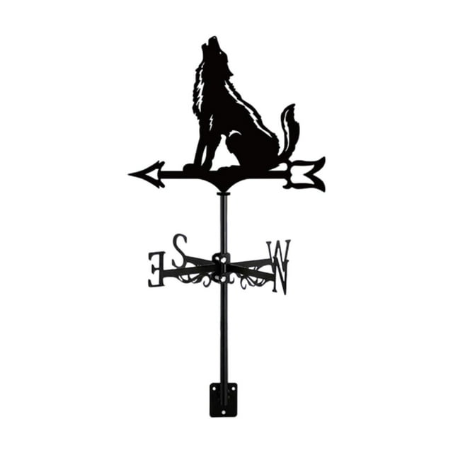 Soporte de techo de de hierro, veleta, decoración del jardín, indicador de dirección del viento para pérgolas, invernaderos, instalación simple