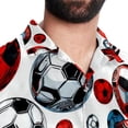 thumbnail image 5 of Football Men's Button Down Hawaiian Poplin Shirt Summer Beach Printed Casual Short Sleeve Unisex Shirts, 5 of 6