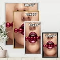 thumbnail image 4 of Designart 'Girl With Red Pearls In Mouth In A Sensual Pose' Modern Framed Canvas Wall Art Print, 4 of 5
