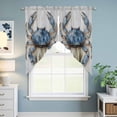 thumbnail image 6 of Blue Crab Coastal Kitchen Window Curtains, Swag Curtains Valance for Bedroom Living Room Bathroom, Vintage Beach Nautical Coral Sea Rod Pocket Window Treatment Curtain Block Drapes 2 Panels 36"x63", 6 of 9