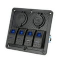 thumbnail image 1 of Switch 12V 24V 4 Gang Rocker Switch Panel IP65 Waterproof with Lighter Socket 2 USB for Car Boat, 1 of 8
