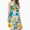 thumbnail image 2 of Bright Floral Summer Pattern Design Dress Loose Women'S Dress Beach Dresses With Pockets Dresses For Womens, 2 of 4