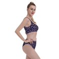 thumbnail image 4 of Pofeuu Lavender Flowers Print Womens Bathing Suits Modest High Waisted Bikini Sets Cute Halter 2 Piece Swim Suit, 4 of 7
