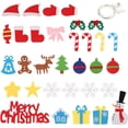 thumbnail image 3 of Árbol de Navidad de fieltro con luces de cadena, 50 LED, 32 adornos artificiales para árboles, juguetes para niños, bricolaje, árbol de Navidad extraíble para colgar en la pared, decoración para, 3 of 5