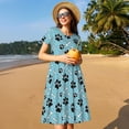 thumbnail image 4 of Easygdp Cute Dog Footprints para Vestido Transpirable de Mujer, Vestido Suelto de Manga Corta con Pliegues y Bolsillos para el Verano, 4 of 6