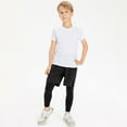 thumbnail image 3 of Xmarks Youth Boys' 2 in 1 Compression Pants Breathable Quick Dry Athletic Workout Legging Pants Running Leggings Sports Football Tights Basketball Pants with Pockets, 5-12Y, 3 of 6