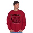 thumbnail image 4 of Funny Christmas Candy Lights Poles Men's Crewneck Sweatshirt Brisco Brands L, 4 of 6