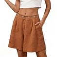 thumbnail image 5 of Nkmbld Women's Shorts Summer Casual Elastic Waist Boho Wide Leg Embroidered Beach Vacation Shorts, 5 of 5
