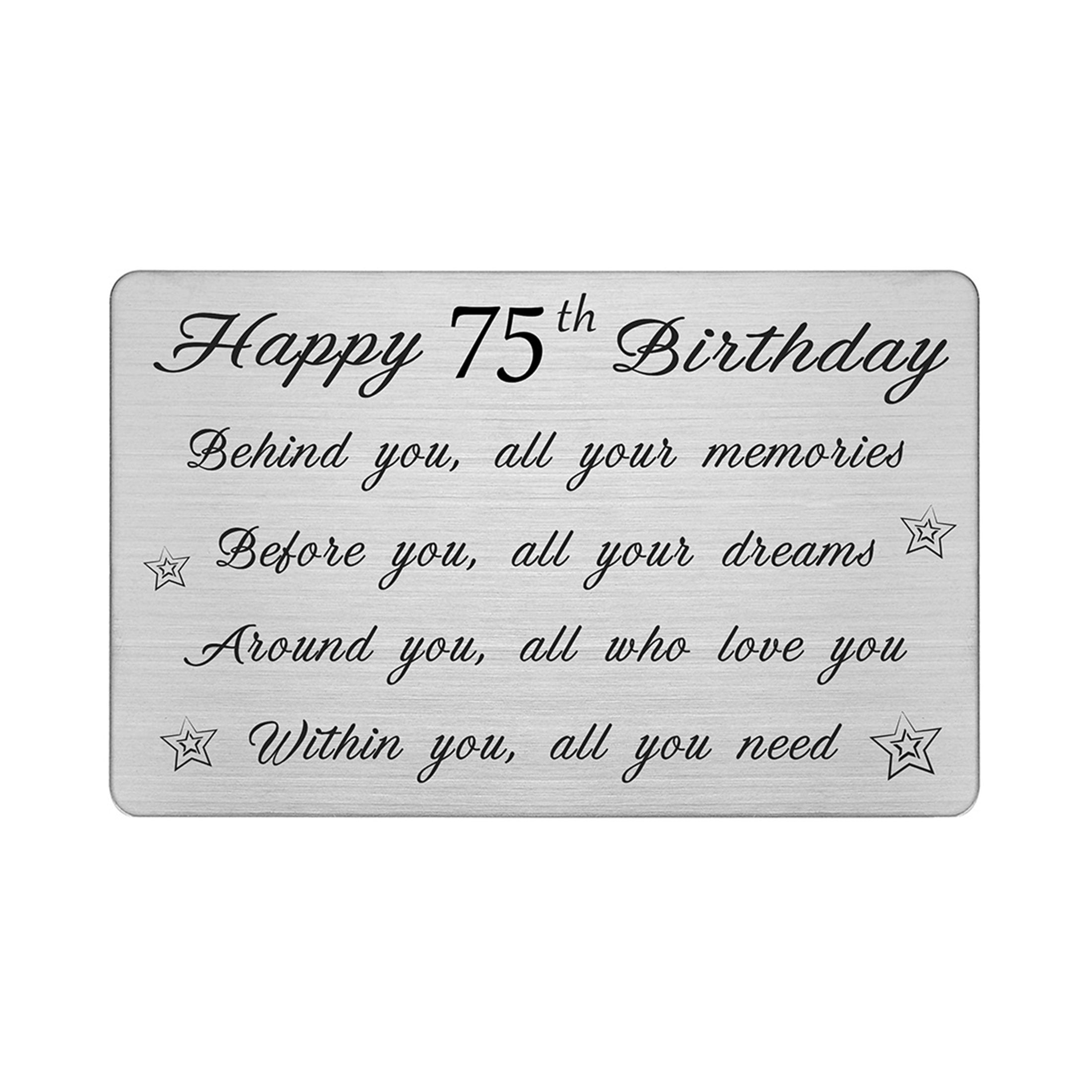 Degasken 75th Birthday Gifts for Women Men, 75th Birthday Card, Metal Engraved Wallet Card Degasken 75th Birthday Gifts for Women Men, 75th Birthday Card, Metal Engraved Wallet Card