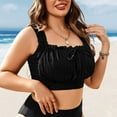 thumbnail image 1 of Haut de Maillot de Bain Sans Bretelles à Lacets Uni Grande Taille pour Femmes Plage, 1 of 6